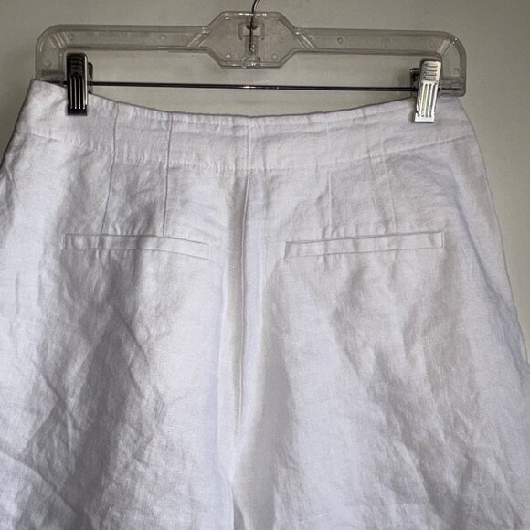 NWT MADEWELL Button- Tab Linen High Rise Shorts Size 4 White {NR095} - Picture 8 of 16